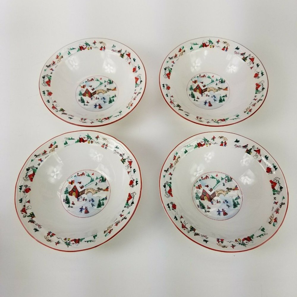Farberware '95 Vg White Christmas Soup Cereal Bowl